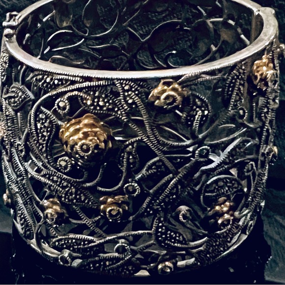 Judith Jack 90g Museum Piece- Sterling and 14kg Rose Cuff- one of a kind Elite